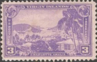 фото, США (USA) 1938 г. ВИРГИНСКИЕ ОСТРОВА. ШАРЛОТТА АМАЛИЯ. РЕДКАЯ. СОСТОЯНИЕ ИДЕАЛЬНОЕ. МАРКА С КЛЕЕМ