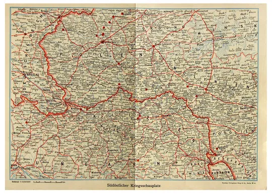 Мапа карта Південно-Східний театр військових дій Перша світова 1919 Fv8.3 Ціна