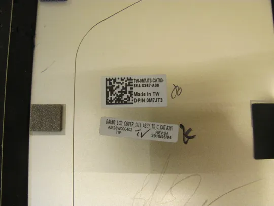 номер0914-2 кришка матриці Кришка дисплея Тильна кришка Корпус матриці Верхня кришка matrix cover Top Case LCD Cover Rear Lid Back Cover Housing Cabinet 0M7JT3 AM26W000401 AM26W000402 для DELL XPS 15 9570 7590 Precision 5530 5540  оригінал в Україні