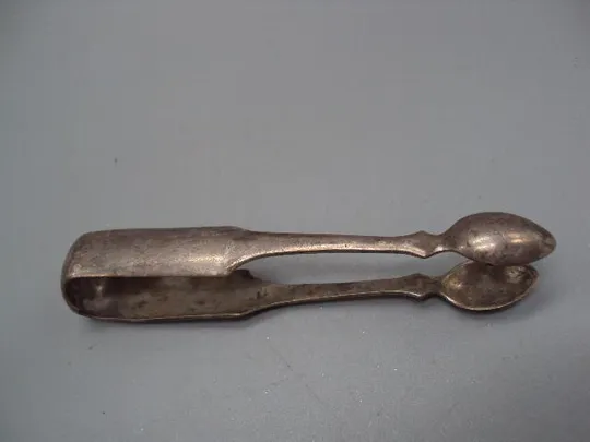 Щипцы для сахара ложки Варшава Фраже Fraget N Plaque герб орел латунь посеребрение 13,5 см №1813 З аукціону