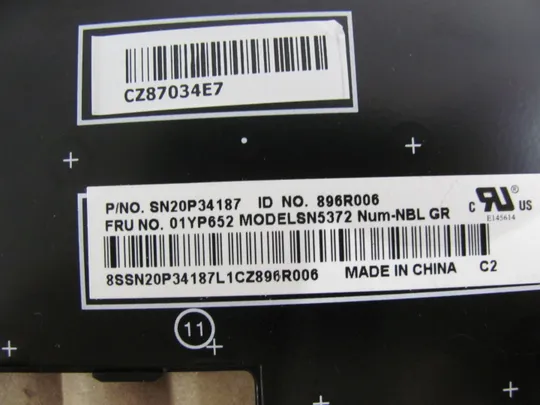 48-5 клавіатура робоча 01YP652 SN20P34187 для Lenovo Thinkpad E580 E585 E580C E580 L580 L590 P52 P72 E590 E585 E595 оригінал Інтернет-аукціон