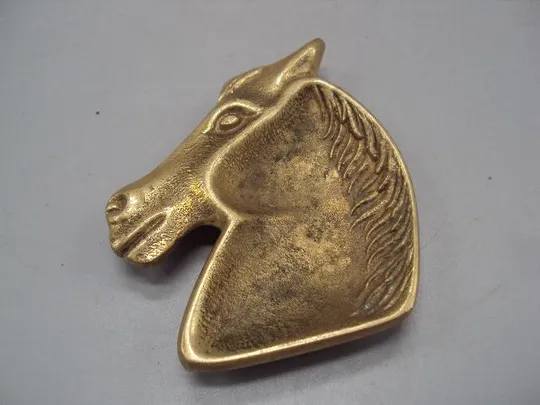 Пепельница бронза лошадь конь лошадка голова лошади высота 1,5 см, размер 6,8 х 8,7 см №14474 Продаж