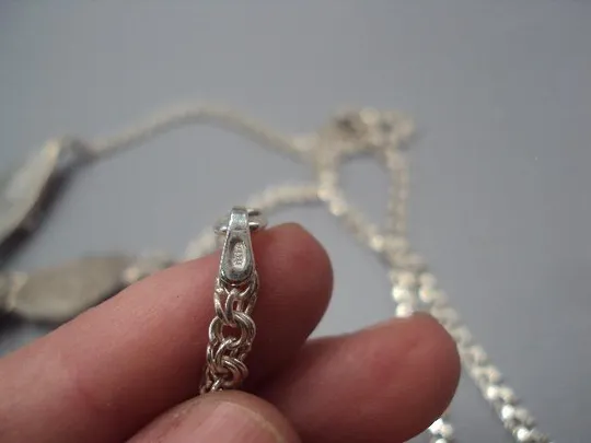 Колье ожерелье янтарь листья листочки авторская работа серебро 925 проба Украина вес 41,89 г №14131 Інтернет-аукціон