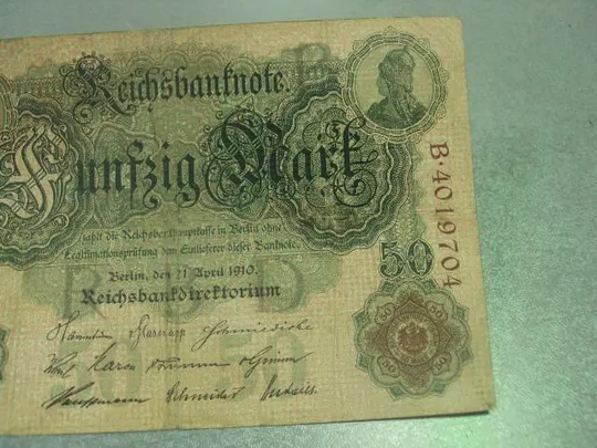 банкнота 50 марок 1910 германия №182 З аукціону