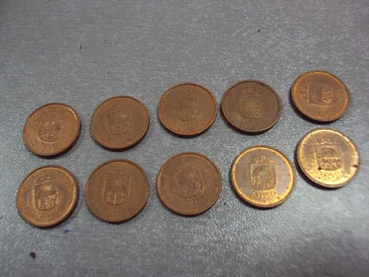 Купити монета латвия 1 евро цент 2014 лот 10 шт №8014