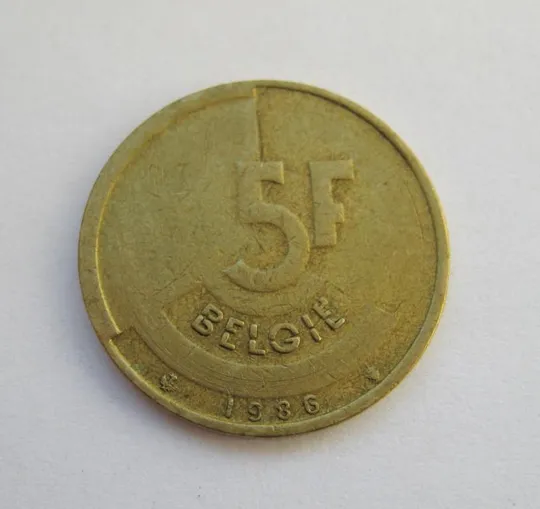 5 ФРАНКОВ = 1986 г. = БЕЛЬГИЯ - BELGIE # Ціна
