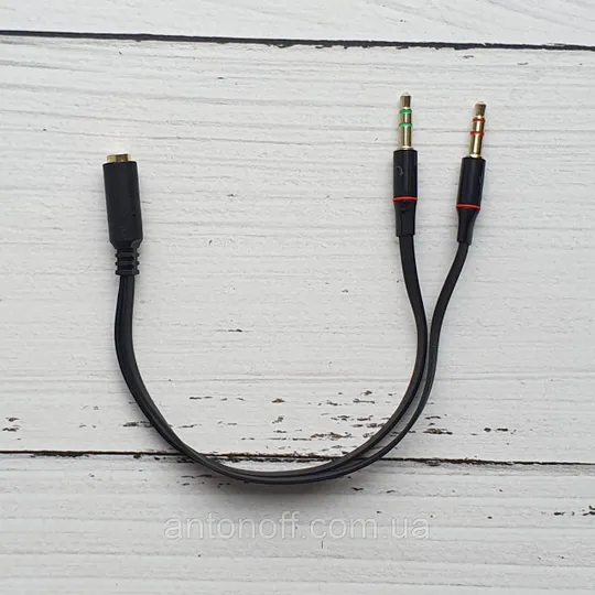 Аудіо кабель / перехідник розгалужувач mini Jack Audio Cable AUX 3.5mm (Female) для ПК ноутбука Ціна