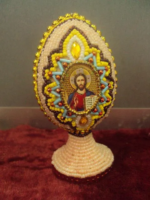 яйцо бисер икона спаситель богородица  №11601replicaОбращаем Ваше внимание, что предмет находиться в категории &quot;копии&quot; и не является оригиналом! Де купити