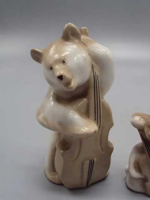 Фигура фарфор ЛЗФИ квартет медведь с контрабасом и обезъяна мартышка музыканты басни Крылова лот 2шт З аукціону