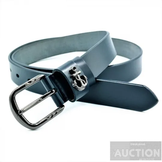 Жіночий шкіряний ремінь темно-синій Ціна