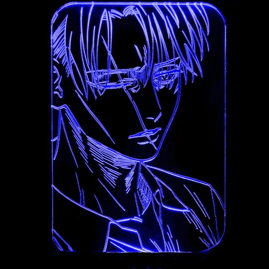 Акриловий світильник-нічник Леві Аккерман 3 синій tty-n001206 Ціна