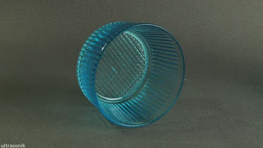 Ваза ємкість цукерниця стара радянська бірюзове блакитне кольорове скло Вживане Ф 12,1 см Інтернет-аукціон