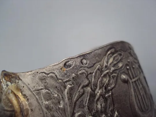 Подстаканник большой театр серебро 875 проба голова вес 106,18 г размер 8,2х9,3х6,7 см №14314 Продаж