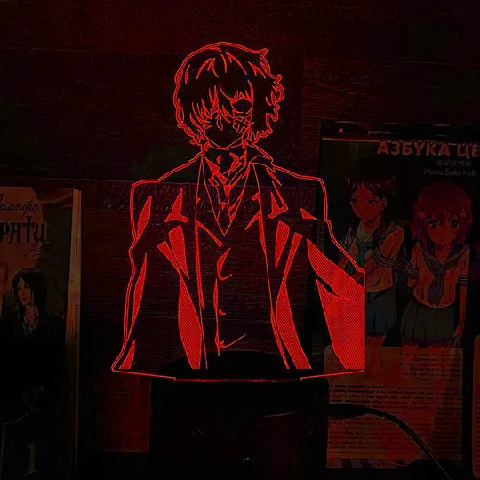 Акриловий світильник-нічник Осаму Дазай 3 червоний tty-n002321 Ціна