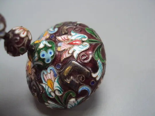Фигура миниатюра статуэтка юла эмаль клуазоне с перегородками узор цветы клуазонне дзига №18642 Недорого