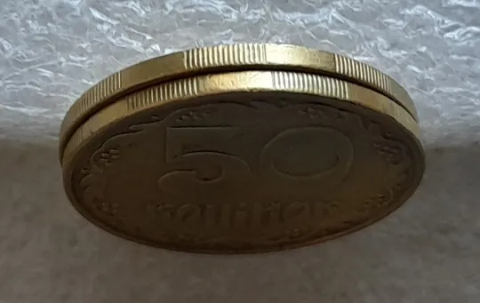 (1640) 50 копійок 1992 1БАм в хорошому стані - 2 монети одним лотом (50 копеек 1992 1БАм) Недорого