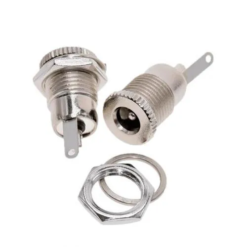 Разъем гнездо питания DC099 5.5x2.1мм, 5шт, с резьбой на панель, металл Ціна