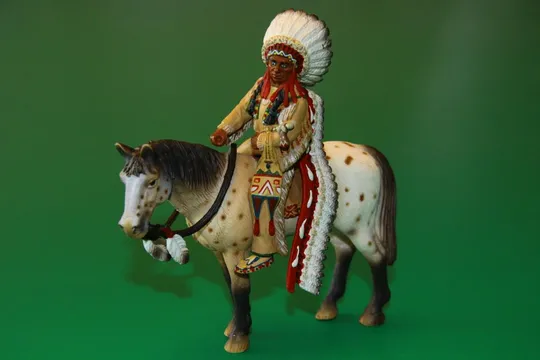 ІНДІАНЕЦЬ ВОЖДЬ СІУ на коні индеец SCHLEICH 90-100мм ФРГ ФРН Ціна