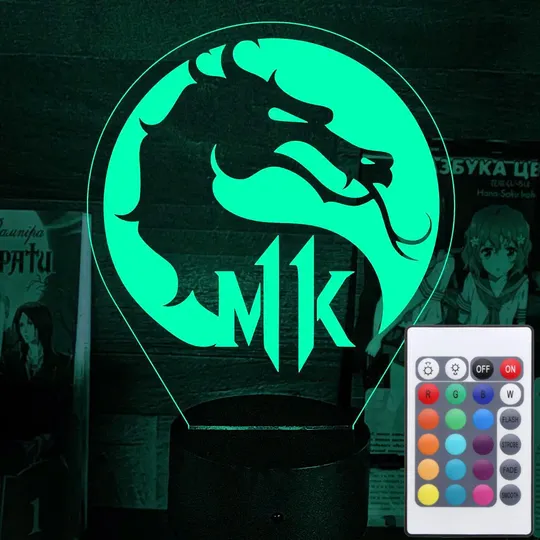 Акриловий світильник-нічник з пультом 16 кольорів Mortal Kombat Смертельна битва tty-n002254 Ціна