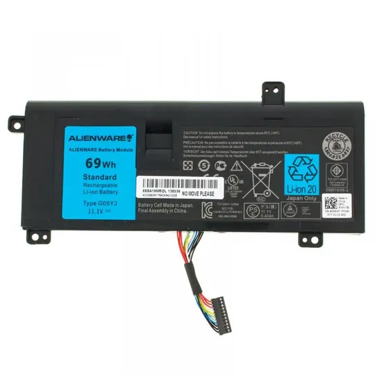 Оригинальная батарея для ноутбука DELL G05YJ (Alienware 14 M14x R3 R4) 11.1V 6400mAh 69Wh Black Ціна