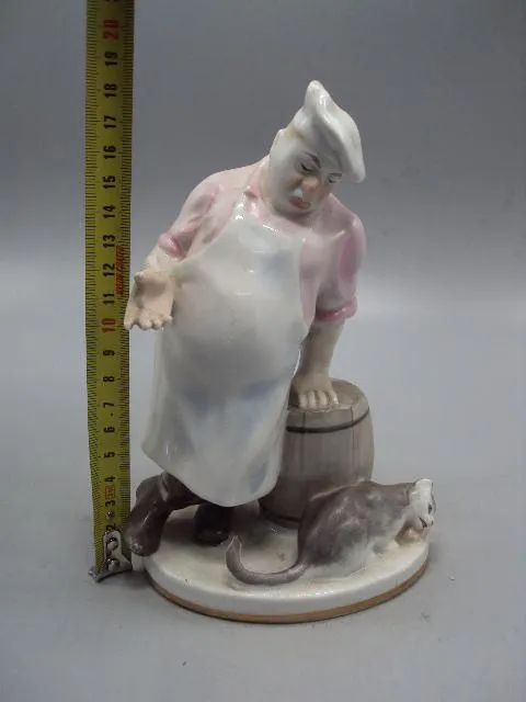 Купити Фигура фарфор статуэтка ЛФЗ кот и повар басня Крылова высота 18,5 см №13925