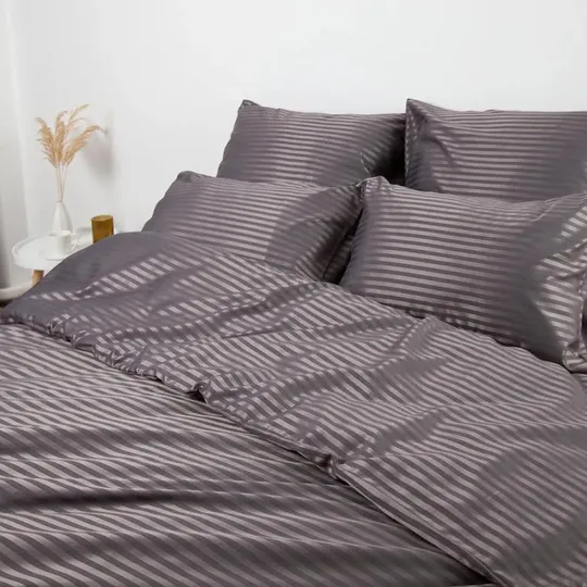 Постельное белье евро ТЕП Sateen Shine Graphite 2-04120-28493 200х215 см графитовое Ціна