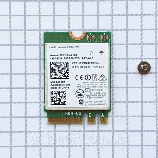 Wi Fi модуль Intel 8260NGW / Dell Latitude E7270 / Anatel 2607-15-2198 для ноутбука оригінал Ціна