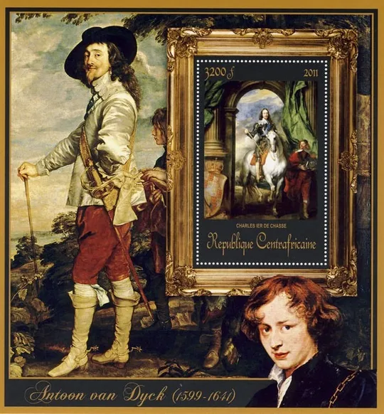 ЦАР-Живопись- Антуан Ван Дейк -2011.Чистый  красивый Блок.MNH. Ціна