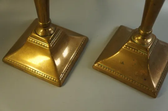 Подсвечники пара подсвечник колонна латунь высота 26,5 см лот 2 шт №10645 Продаж