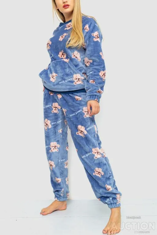 Пижама женская плюшевая, цвет джинс, 102R5241 З аукціону