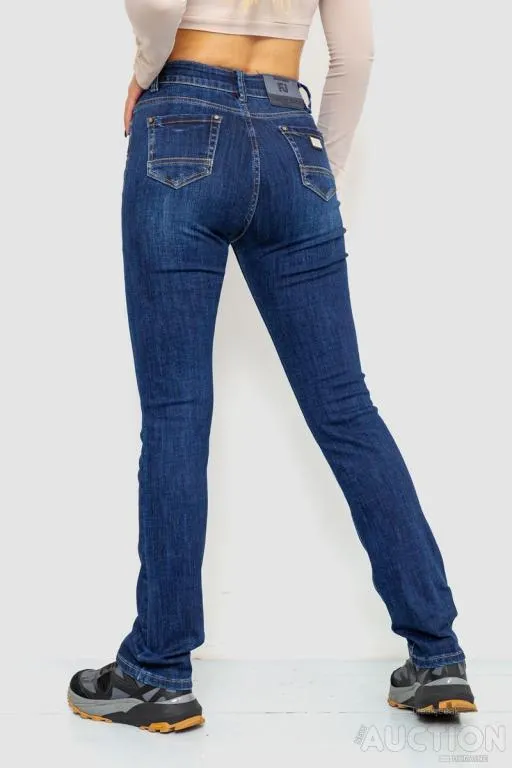 Джинсы женские с потертостями, цвет синий, 214R1416 Продаж