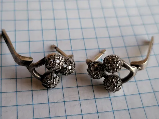 Серьги серебро 925, с камешками Продаж