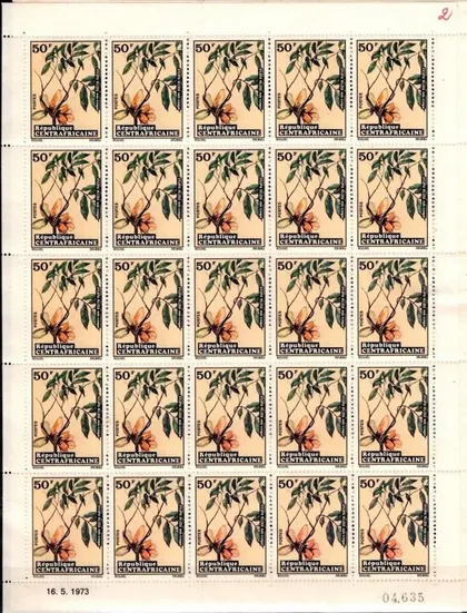 фото, ЦАР Флора Цветы 1973 Лист