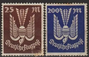 фото, 1923 - Німеччина - Авіа-пошта Mi.265 267 *