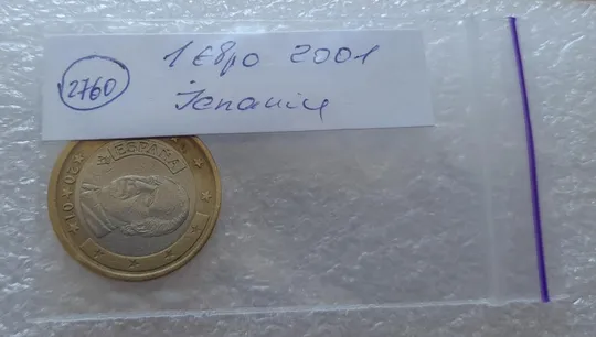 (2760) 1 євро 2001 Іспанія (1 евро 2001 Испания) Продаж