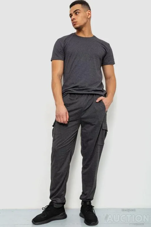 Купити Спорт штаны мужские, цвет темно-серый, 244R41266