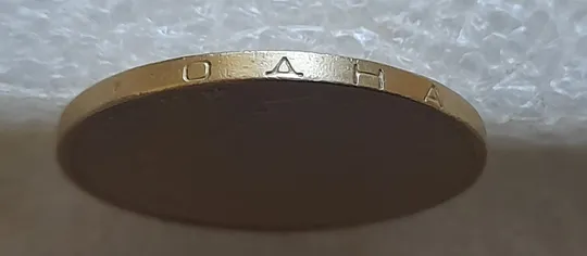 (6843) 1 гривня 2004 лишній метал навколо букв ВОЛОДИМИР ВЕЛИКИЙ (1 гривна 2004 брак сминание) Недорого