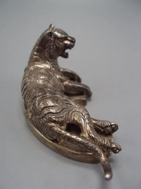 Фигура статуэтка тигр серебро 925 проба Киевский ювелирный завод вес 175,96 г высота 4,5 см №13214 Продаж