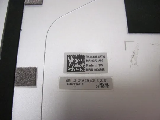 номер0971-3 кришка матриці Кришка дисплея Тильна кришка Корпус матриці Верхня кришка matrix cover Top Case LCD Cover Rear Lid Back Cover Housing Cabinet  0K4368 AM2FP000130 для Dell XPS 15 7590 P56F 9570 оригінал Характеристики