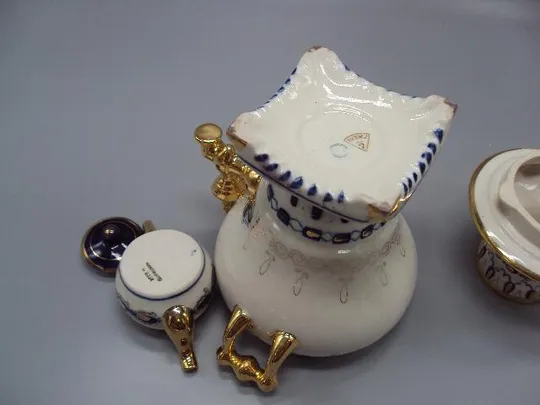 Фигура фарфор статуэтка Самовар и заварник Гжель высота 26 см №13685 Характеристики