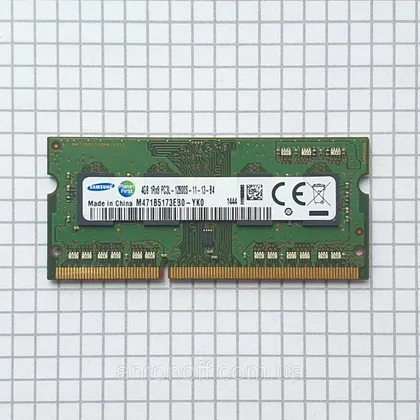 фото, Модуль пам'яті Samsung 4GB 1Rx8 PC3L-12800S (DDR3L) M471B5173EB0-YK0 для ноутбука