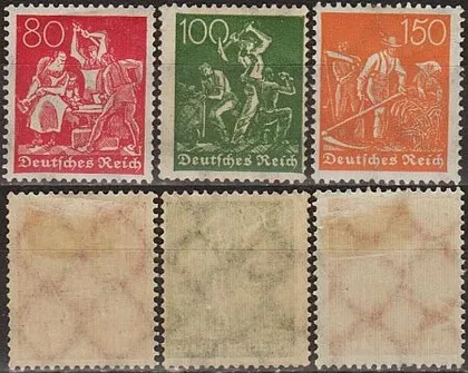 фото, 1921 - Німеччина - Стандарт - Робітники wmk.2 Mi.186 187 189 *