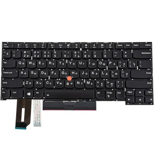 Купити Клавіатура для ноутбука LENOVO (ThinkPad: T490s, T495s) rus, black, без фрейма, підсвічування клавіш