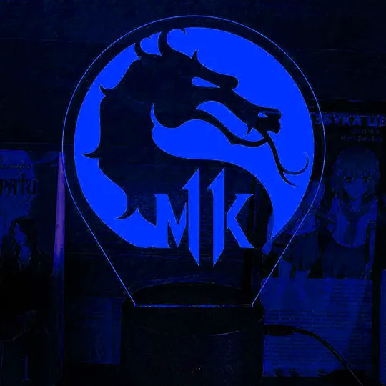 Акриловий світильник-нічник Mortal Kombat Смертельна битва синій tty-n002249 Ціна