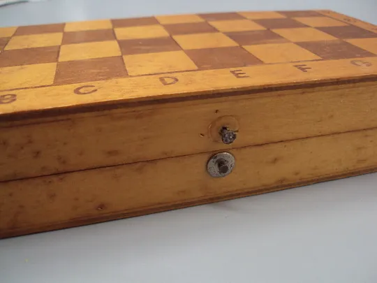 Шахматная доска маленькая дерево 20 х 21 см настольная игра шахматы ссср №18528МЯ Інтернет-аукціон