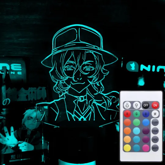 Акриловий світильник-нічник з пультом 16 кольорів Чуя Накахара 2 tty-n001911 Ціна