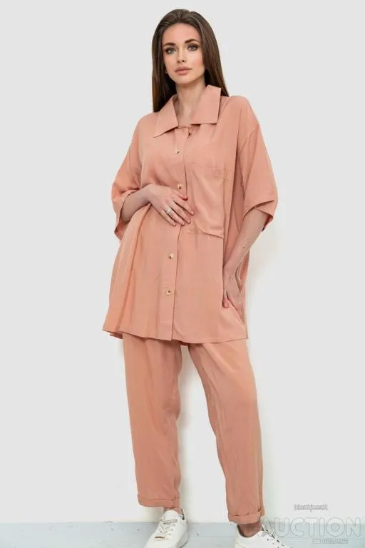 Костюм женский, цвет пудровый, 102R5227 Ціна