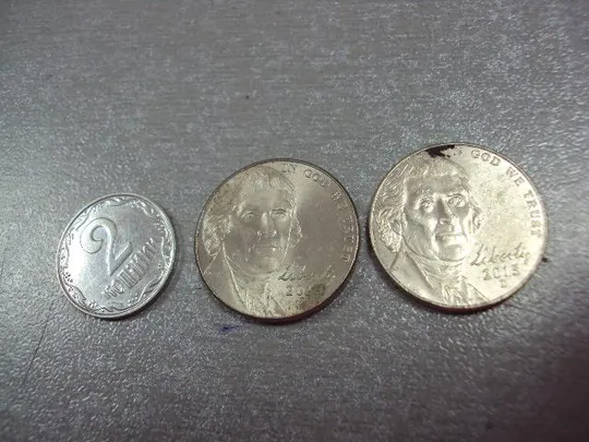 монета сша 5 центов 2015 р д лот 2 шт №8992 Ціна