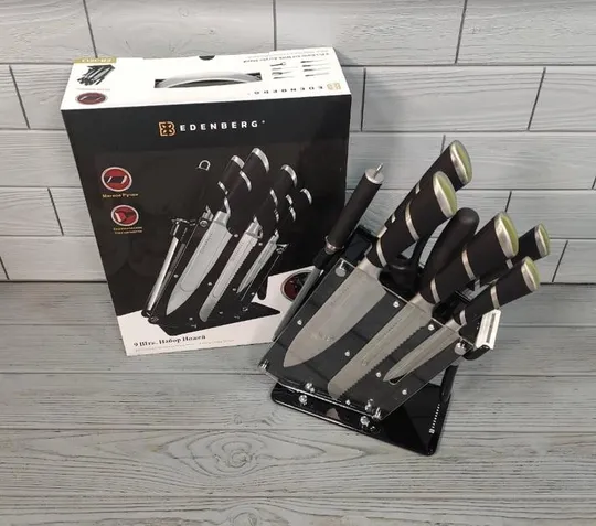 Набор ножей Edenberg EB-3613 9 предметов черный Недорого