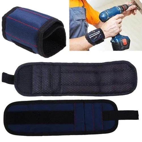 Строительный магнитный браслет, регулируемый, нейлон, 3 магнита Ціна